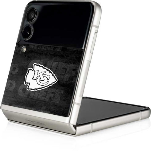 NFL Kansas City Chiefs Black & White Galaxy Z Flip4 5G Skin